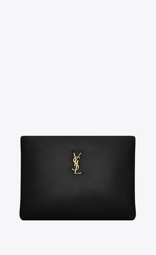 YSL Crossbody black & gold Chain Purse Evening Bag Clutch cosmetic pouch |  eBay